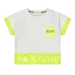 T-shirt melby art.63E5055 col.bianca e giallo fluo